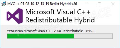 Ход установки Windows Microsoft Visual C++