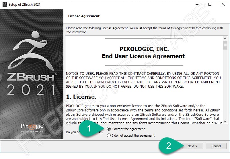 Лицензионное соглашение Pixologic ZBrush