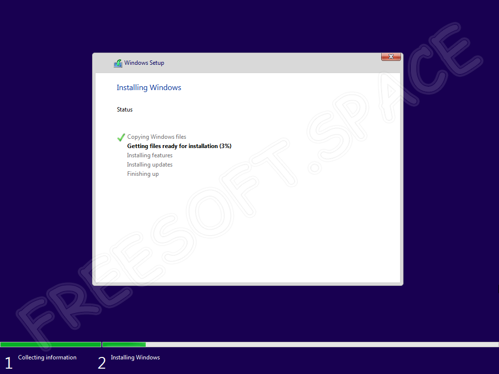 Первый этап инсталляции Windows 11